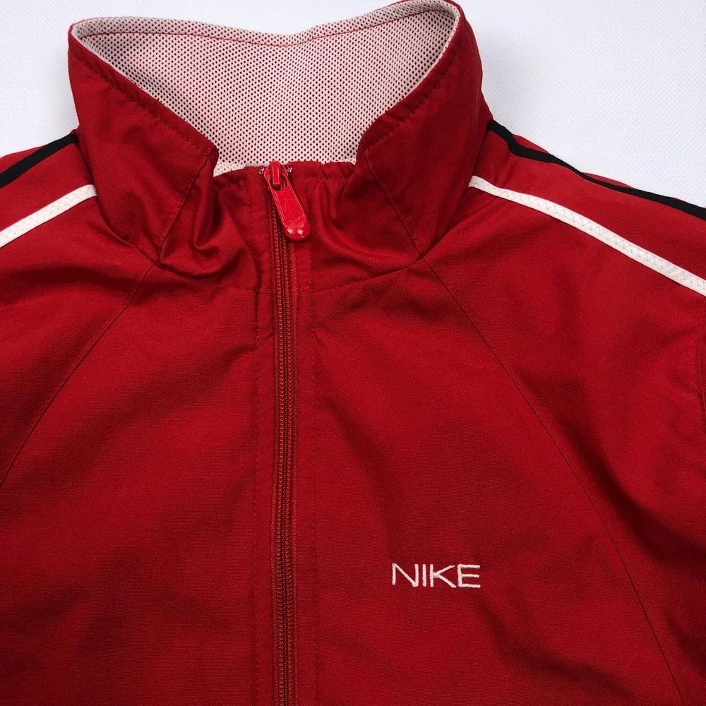 Nike Girls Red Tracksuit Set Jacket and Pants Size Medium 8-10 Vintage Y2K